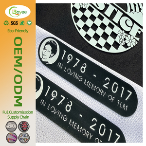 High-Contrast Not Easy to Fade Heat Transfer <b>Labels</b> Classic Black with White Text Design Silicone Patch for Hoodies & Jackets - Product Image 1