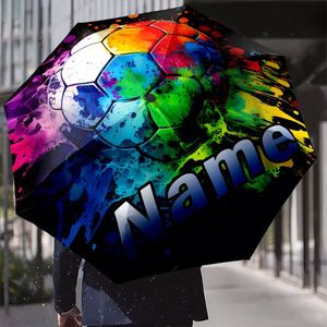 1 Parapluie Pliant Personnalisé Arc-en-ciel Football avec Nom, Sans MOQ, Cadeau pour Fan de Sport, Impression UV, Paraguas Personalizado - Product Image 4