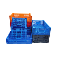 Boîte de panier pliable empilable pour fruits et légumes Panier pliable pour fruits Caisses à légumes Boîte de rangement pliante en maille plastique