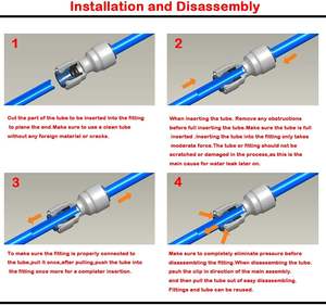 Raccordo a T Riduttore 1/2\" X 1/4\" per Tubi, Connettore a Innesto Rapido per Sistemi di Filtrazione Acqua RO - Product Image 6