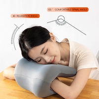 YUE RISE Coussin de sieste en mousse à mémoire de forme pour le cou et la tête, à fixer sur chaise de bureau, avec appui-tête étendu, pour soulager les douleurs cervicales