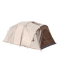 Tente tunnel gonflable automatique camouflage pour 6-8 personnes, ouverture instantanée sans configuration, imperméable et résistante au soleil, idéale pour le camping estival