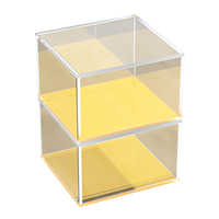 Organisateur d'accessoires de bureau de bureau en acrylique Transparent avec couvercle boîte de présentation de stockage carrée pour boîte de présentation de cadeau de bijoux de mariage