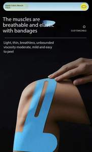 Bande de soutien musculaire en coton pour le genou, prédécoupée, respirante, unisexe, protection sportive, bandage élastique pour la course à pied - Product Image 6