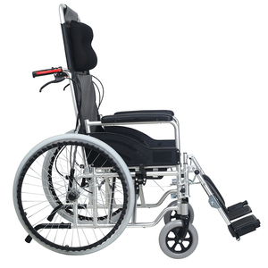 Silla de ruedas <span class=keywords><strong>manual</strong></span> para equipos médicos con respaldo alto, sillas de ruedas ligeras y plegables con inodoro de aluminio con orinal - Product Image 2