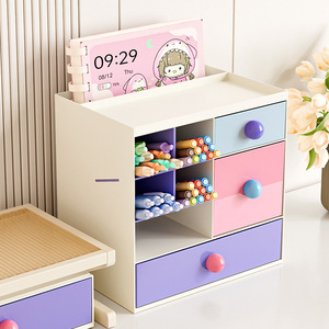 Offre Spéciale JOOHUB – Organisateur de Bureau Carré en Plastique <span class=keywords><strong>à</strong></span> Tiroirs, Style Romantique Parisien, Grande Capacité pour Crayons et Articles de Papeterie - Product Image 2