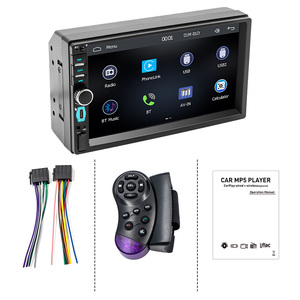 Lecteur MP5 universel pour voiture, écran tactile Android, radio Bluetooth, USB, musique, montage sur tableau de bord, noir, écran capacitif 1920x720 - Product Image 1