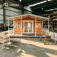 Villa conteneur extensible 1-à-3 modules, maison pliable type maisonnette avec terrasse et jardin