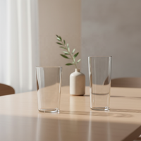 Verre Collins japonais léger et fin, incliné, transparent, résistant à la chaleur, verre à cocktail, verrerie Collins