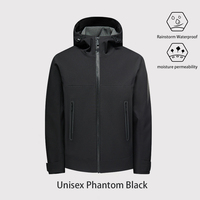 Chaqueta de software para hombre Chaqueta impermeable con capucha desmontable-A prueba de viento, equipo de aventura multicolor