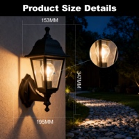 Lampe murale extérieure E27 IP44 étanche, style vintage, pour jardin, véranda, AC220-240V, plastique noir