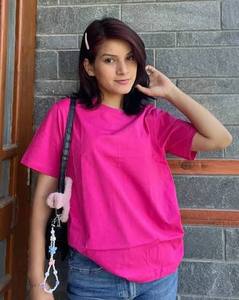 Women's <b>Pink</b> Graphic T Shirt Short Sleeve Crew Neck Casual <b>Top</b> Custom Print Soft Cotton Fabric Regular Fit Everyday Fashion Wear - Product Image 3