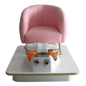European Style Acrylic Base Metal Frame Pedicure Chair Integrated Foot Bath Leisure Massage Customizable Color Spa/Nail Salon - Product Image 3