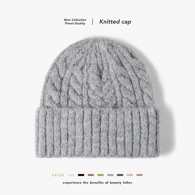 Classic Beanie Wool Blend Knit Solid Color Unisex for Autumn Winter Custom Embroidery Logo Knitted Beanies