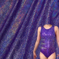 Lots de stock de tissu Spandex Ripstop extensible brillant, holographique, métallisé, effet feuille, pour sous-vêtements, justaucorps, tenues de fête, de danse et jupes