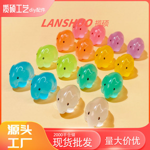 Miniature Elephant <b>Beads</b> <b>Plastic</b> Resin 3D Animal Shape For Jewelry Making - Product Image 2