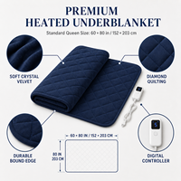 Matelas chauffant électrique en polaire corail Queen 60x80 pouces, 10 réglages de chaleur, arrêt automatique, lavable en machine