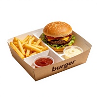 Cajas de Embalaje Biodegradables y Ecológicas de Papel Kraft Reciclado, Plegables, con Logotipo Personalizado Impreso, para Hamburguesas y Papas Fritas para Llevar
