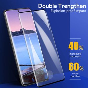 Protecteur d'écran pour <span class=keywords><strong>Samsung</strong></span>, 2 pièces, <span class=keywords><strong>Film</strong></span> adhésif en <span class=keywords><strong>verre</strong></span> <span class=keywords><strong>trempé</strong></span> dur avec bord incurvé 3D pour Galaxy S21 Ultra Plus S20 Note 20 9H - Product Image 3