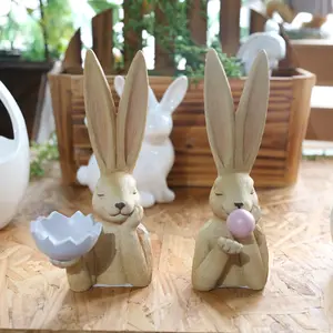 Pâques européen maison table lapin décoration cadeau d'anniversaire vacances décoration photo hôtel club accessoires résine Pâques lapins