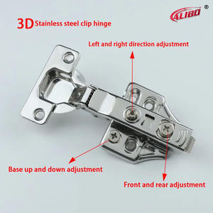 Charnière de meuble de cuisine en acier inoxydable à fermeture amortie réglable 3D de haute qualité pour les meubles d'école et d'hôpital - Product Image 3