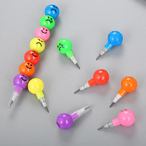 Papeterie créative dessin animé étudiant Bingtanghulu 7 couleurs Graffiti Crayon mignon Expression Smiley <span class=keywords><strong>visage</strong></span> crayon pas d'affûtage crayon - Product Image 4