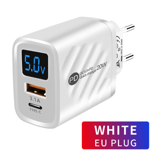 Cargador digital USB + 2. 2 A, cargador 5V2.4A, estándar europeo, estándar de EE. UU., estándar británico, cabezal de carga para teléfono móvil, PD + EE. UU. B - Product Image 4