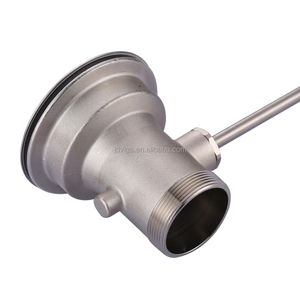 Escurridor de fregadero de mano <span class=keywords><strong>con</strong></span> palanca giratoria sin salida de desbordamiento Válvula de drenaje de residuos de apertura de fregadero de cocina de latón para cocina comercial - Product Image 5