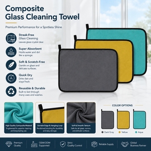 Lingette en microfibre sans peluches Tavelya pour vitres, séchage rapide, sans rayures, sans traces, usage intensif, pour <span class=keywords><strong>pare</strong></span>-<span class=keywords><strong>brise</strong></span> automobile, usine B2B - Product Image 2