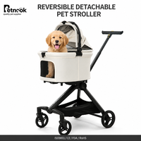 Poussette pour animaux de compagnie pliable à une main, en métal, légère, chariot pour chat et chien, poussette de voyage portable, roues amortissantes, capacité de 30 kg, toutes saisons