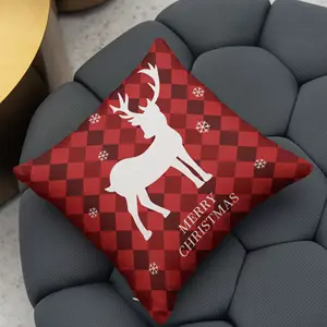 Nuovo Design personalizzato all'ingrosso federa stampata di natale 45x45 Decorative camera da letto federa cuscino del divano fodera