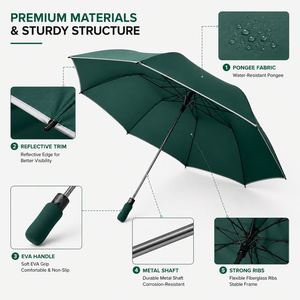 Paraguas de Golf Automático de Dos Pliegues, 120 cm, Paraguas Plegable Grande Resistente al Viento con Borde Reflectante y Logotipo Personalizado - Product Image 4