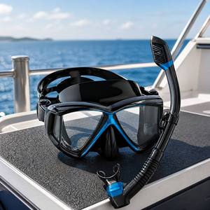 Ensemble masque de plongée et tuba avec lentille à large champ de vision et sangle réglable pour piscine, plage et sports nautiques - Product Image 2