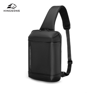 Kingsons Men's Chest Bag Black Waterproof Single Shoulder Bag For Business Travel With Cell Phone Pocket - Product Image 4
