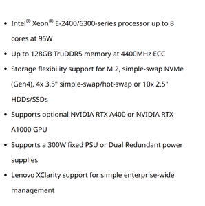 เซิร์ฟเวอร์แบบแร็ค ThinkSystem SR250 V3 พร้อมโปรเซสเซอร์ Xeon สำหรับศูนย์ข้อมูลองค์กร การจำลองระบบเสมือน และคอมพิวติ้งบนคลาวด์ - Product Image 5