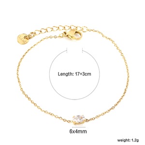 Pulseira Clássica Geométrica B225 Atacado em Aço Inoxidável Banhado a Ouro 18K Hipoalergênica, Não Oxida, À Prova D'água com Zircônia 3A - Product Image 5