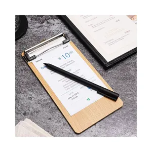 2 gói nhỏ bằng gỗ clipboards với cấu hình thấp clip, 4x8 gỗ Clip bảng cho túi có kích thước notepad, nhà hàng nhận