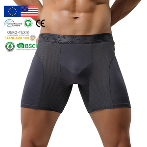 Caleçons et boxers pour hommes anti-frottement, respirants, en tissu mesh anti-humidité, pour le sport et la gym, coupe longue, <span class=keywords><strong>sous</strong></span>-vêtements masculins - Product Image 1