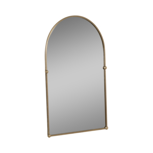 Specchio da parete ad arco con cornice in ferro e pomelli per decorare camera da letto, bagno e vanità - Product Image 2