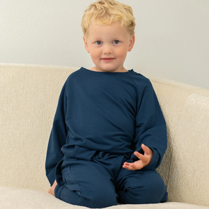 Atacado Crianças Vestuário Francês Terry Pullover Inverno Manga Longa Cor Sólida Crianças Vestuário Set Jogger Set - Product Image 5