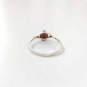 Bague en grenat, argent sterling 925, bague en pierre précieuse, grenat réglable, collection artisanale, bagues fines, bijoux en argent, prix de gros - Product Image 4