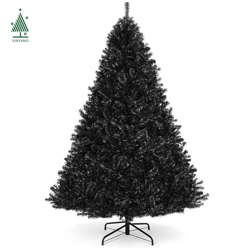 Árbol de Navidad artificial, pino premium, 6 pies, color negro, venta de fábrica