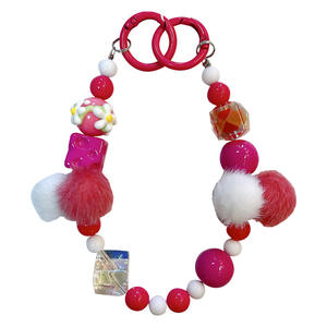 Porte-clés en acrylique avec pendentif pour sac <span class=keywords><strong>à</strong></span> chaîne de téléphone portable personnalisé de dessin animé mignon accessoires perle boule de <span class=keywords><strong>laine</strong></span> - Product Image 5