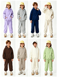 <span class=keywords><strong>Sweat</strong></span>-shirt à capuche pour enfants de haute qualité, couleur unie, style décontracté, en sherpa, laine d'automne, cachemire, ensemble de vêtements de sport pour enfants, vente en gros - Product Image 6