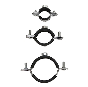 Tailles personnalisées de haute qualité en acier inoxydable Double vis cintre boucle collier de serrage avec caoutchouc - Product Image 4
