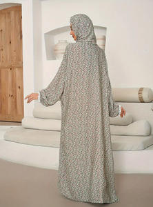 Zifeng OEM nouvelle mode musulmane dubaï arabe moyen-orient dame dentelle à capuche imprimé Robe Robe <span class=keywords><strong>de</strong></span> <span class=keywords><strong>prière</strong></span> - Product Image 5