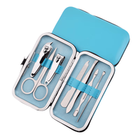 Cadeau de luxe 7 en 1 kit de manucure et de pédicure professionnel boîte de soin des ongles couleur bonbon vente en gros bon marché