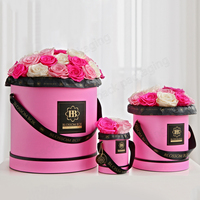 Boîte cylindrique en carton rigide ronde personnalisée pour bouquet de fleurs séchées ou préservées, emballage cadeau écologique