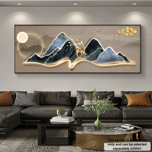 Arte de pared de lujo colgante sala de estar Hotel cristal porcelana pintura decorativa paisaje pintura decoración del hogar - Product Image 2