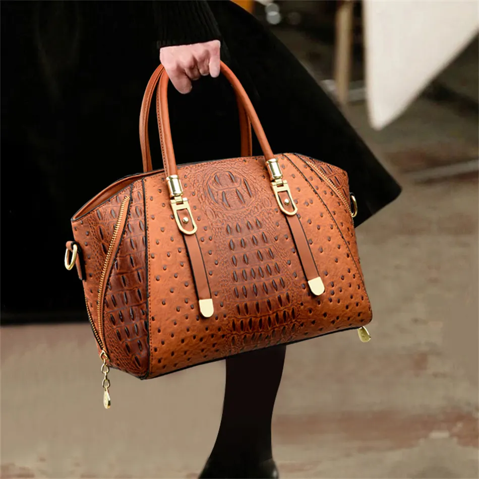 Luxury Casual Tote Handbags for Women Designer 2022 New Ladies Alligator Bags Female Leather Shoulder Top-Handle Crossbody Bags